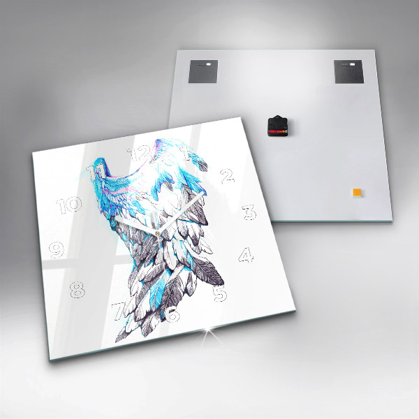 Kwadratowy zegar Imitacja ptasich skrzydeł