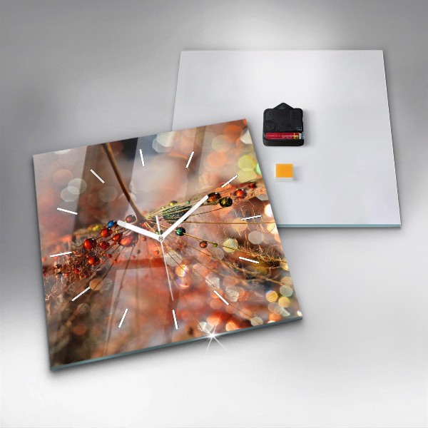 Kwadratowy zegar Dmuchawiec z rosą