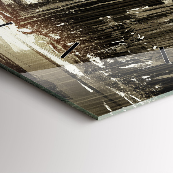 Kwadratowy zegar Kobieta w deszczowej nocy