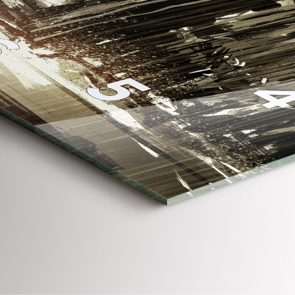 Kwadratowy zegar Kobieta w deszczowej nocy