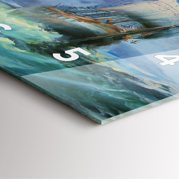 Kwadratowy zegar Statek na wodzie