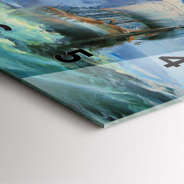 Kwadratowy zegar Statek na wodzie