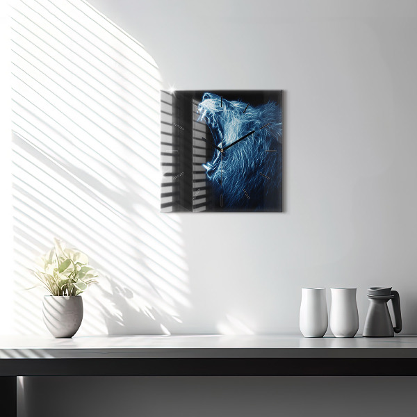 Kwadratowy zegar Dziki lew