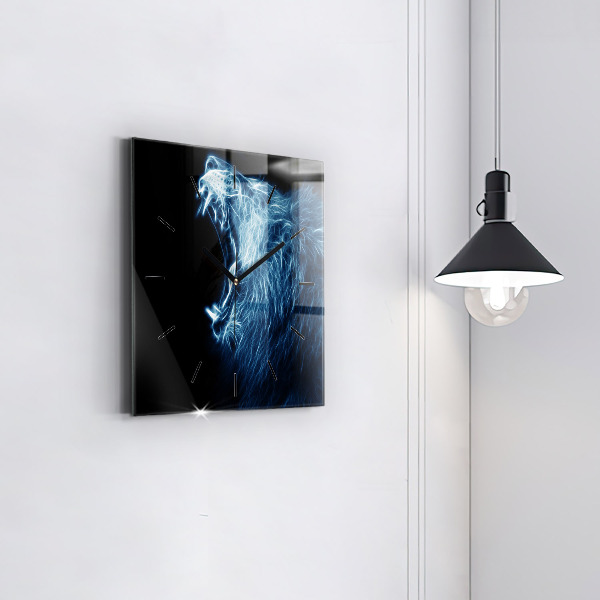 Kwadratowy zegar Dziki lew