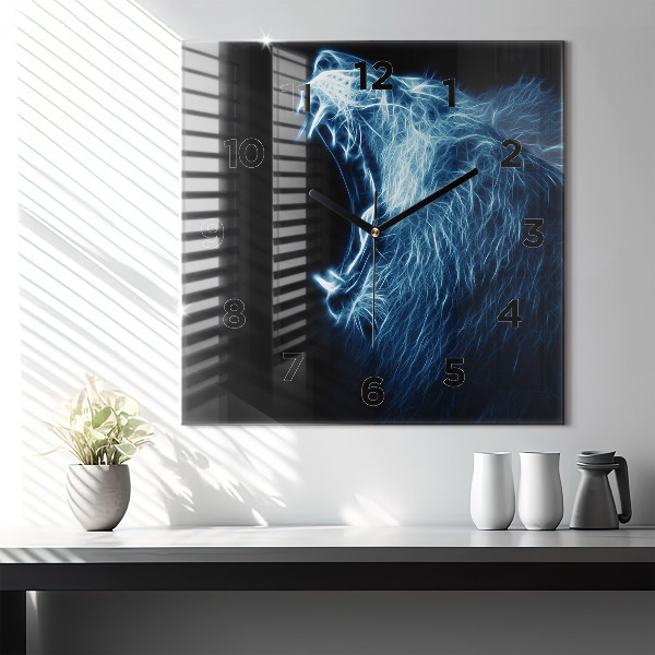 Kwadratowy zegar Dziki lew