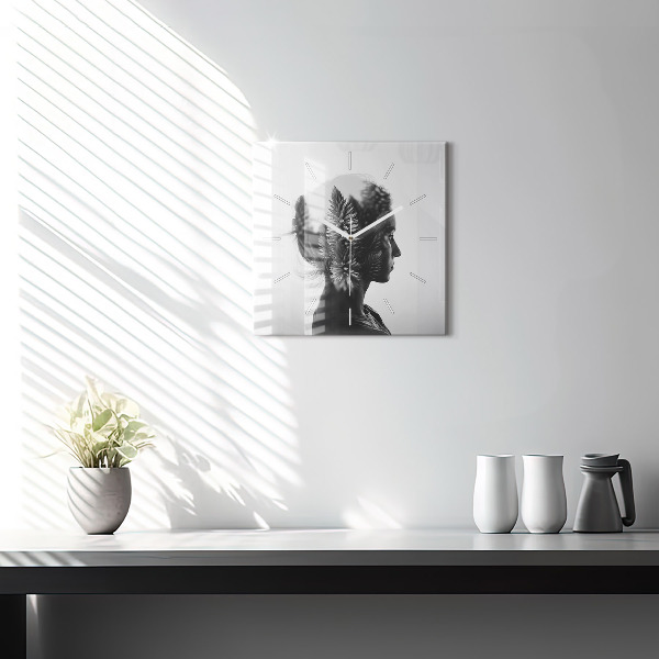 Kwadratowy zegar Portret kobiety