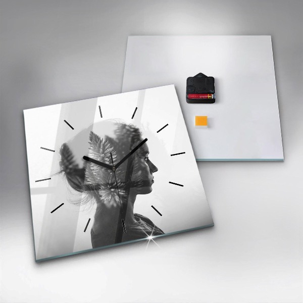 Kwadratowy zegar Portret kobiety