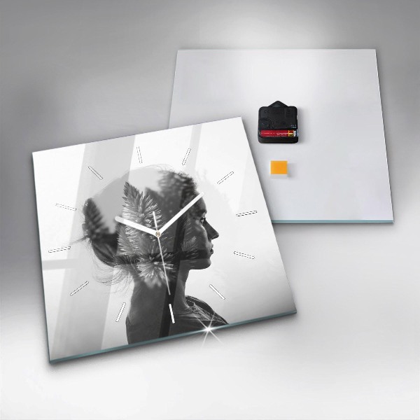 Kwadratowy zegar Portret kobiety