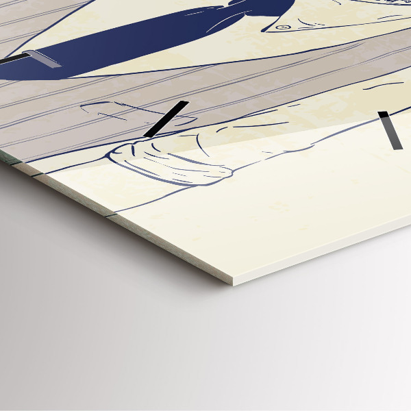 Kwadratowy zegar Mężczyzna z brodą