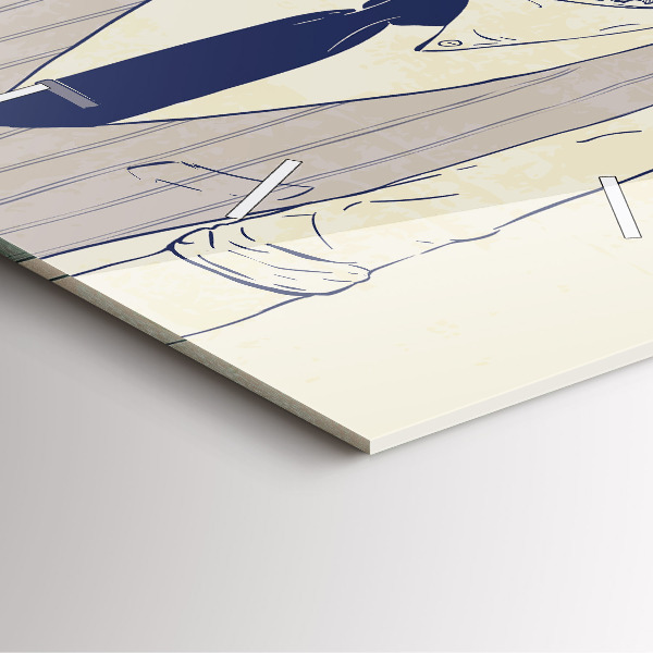 Kwadratowy zegar Mężczyzna z brodą