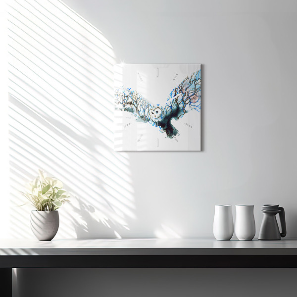 Kwadratowy zegar Wolność i natura ptaków