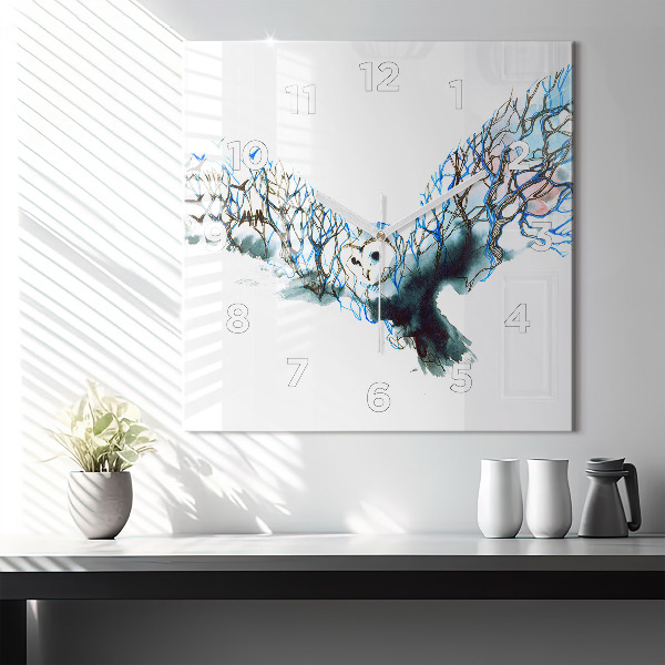 Kwadratowy zegar Wolność i natura ptaków