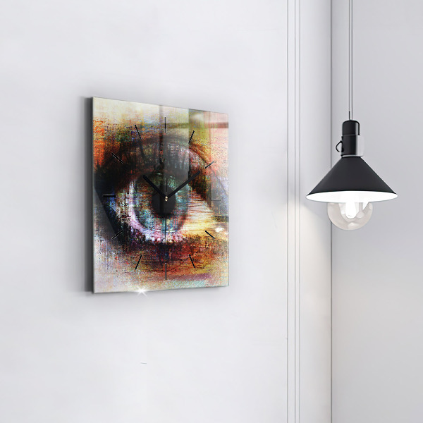 Kwadratowy zegar Sztuka uliczna Oko