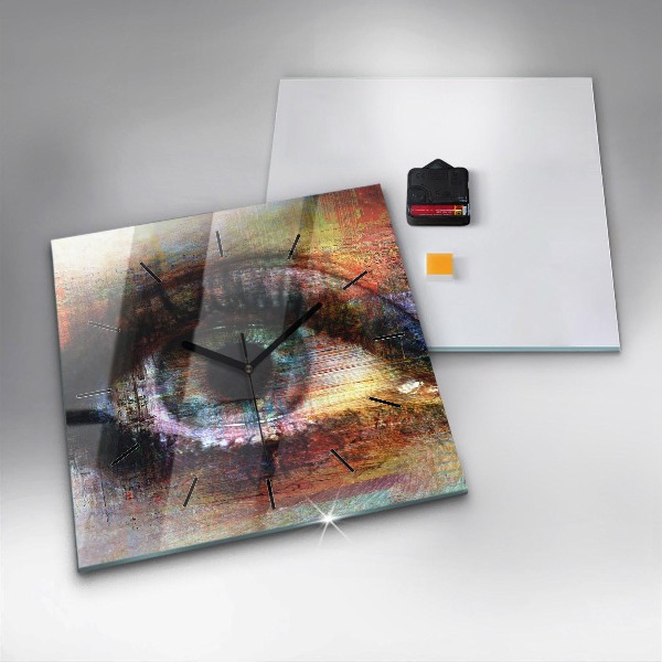 Kwadratowy zegar Sztuka uliczna Oko