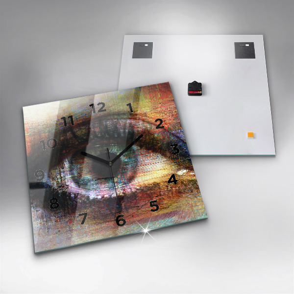 Kwadratowy zegar Sztuka uliczna Oko