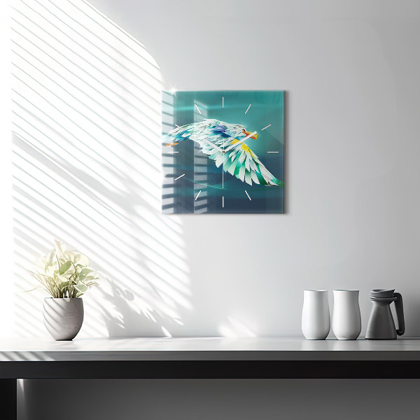 Kwadratowy zegar Wizerunek lecącego orła