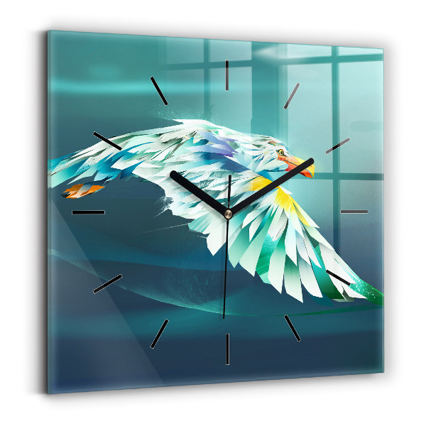 Kwadratowy zegar Wizerunek lecącego orła
