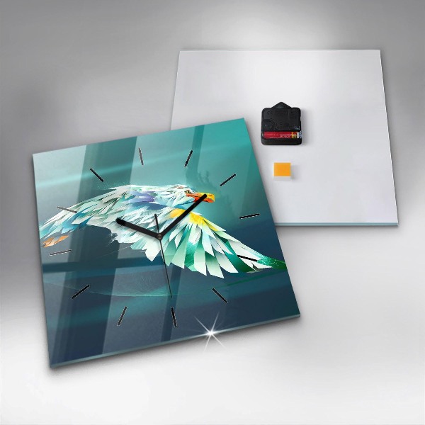 Kwadratowy zegar Wizerunek lecącego orła