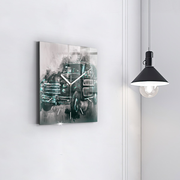 Kwadratowy zegar Samochód Old-School