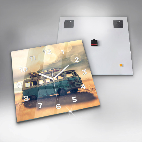 Kwadratowy zegar Kamper na plaży