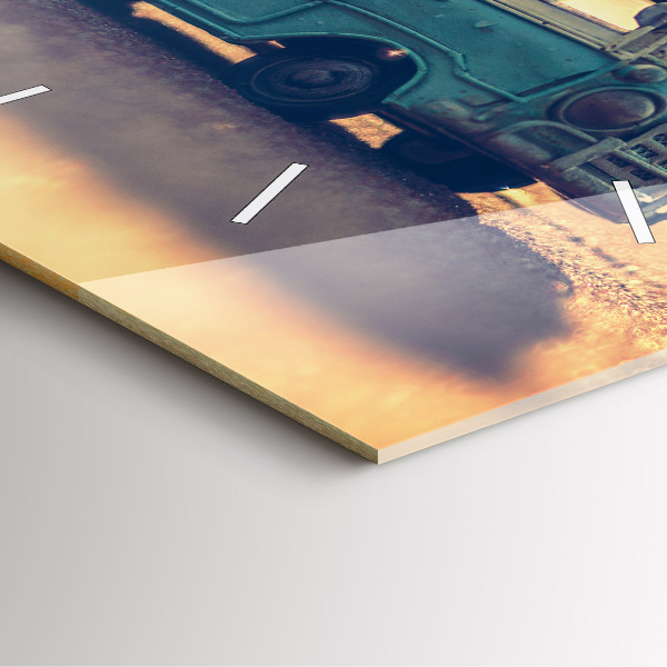 Kwadratowy zegar Kamper na plaży