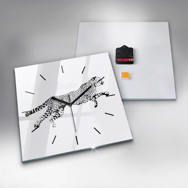 Kwadratowy zegar Sylwetka pantery
