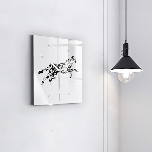 Kwadratowy zegar Sylwetka pantery