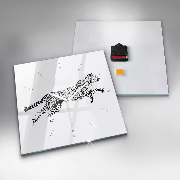 Kwadratowy zegar Sylwetka pantery