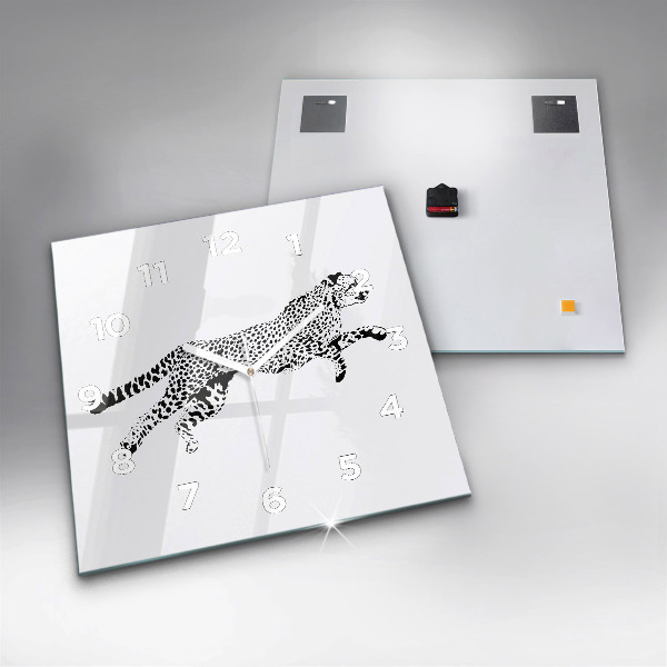 Kwadratowy zegar Sylwetka pantery