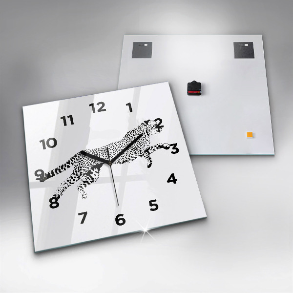 Kwadratowy zegar Sylwetka pantery