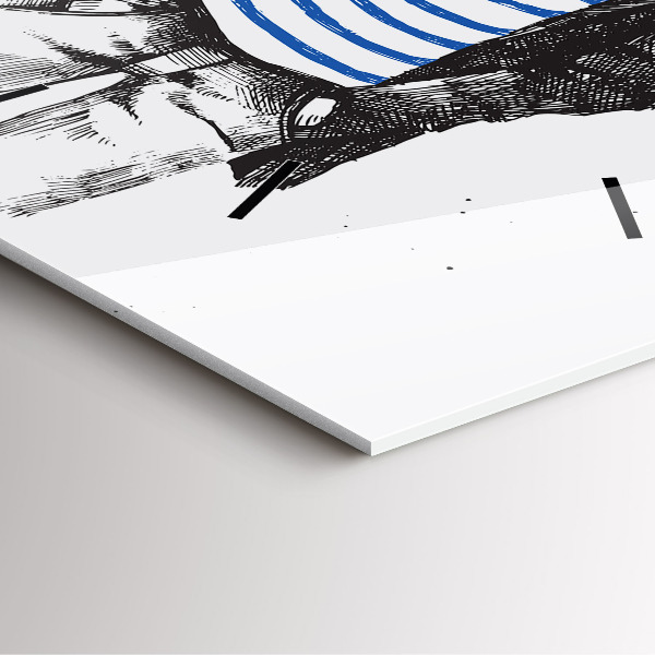 Kwadratowy zegar Pies w ciele człowieka