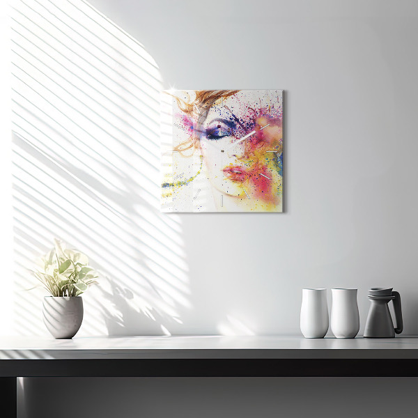 Kwadratowy zegar Portret tajemniczej kobiety