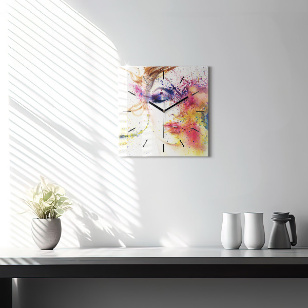 Kwadratowy zegar Portret tajemniczej kobiety