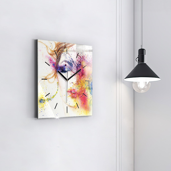 Kwadratowy zegar Portret tajemniczej kobiety