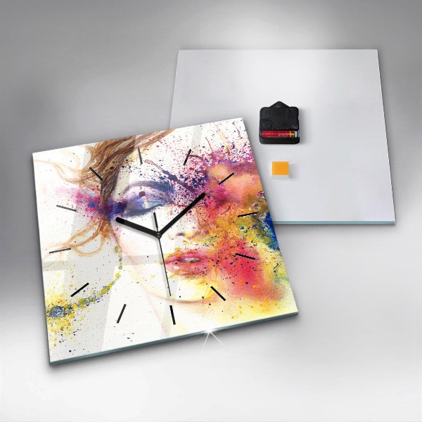 Kwadratowy zegar Portret tajemniczej kobiety