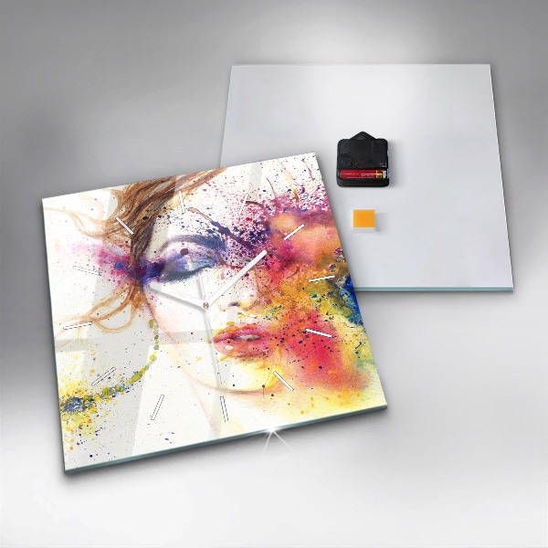 Kwadratowy zegar Portret tajemniczej kobiety