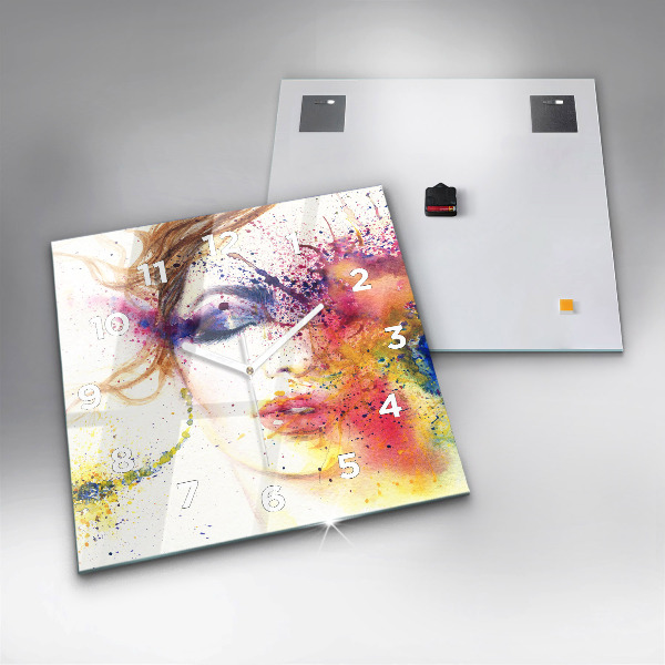 Kwadratowy zegar Portret tajemniczej kobiety