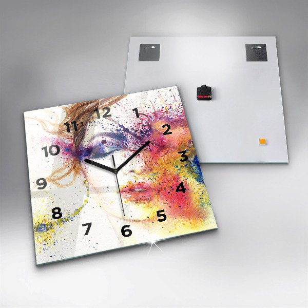 Kwadratowy zegar Portret tajemniczej kobiety