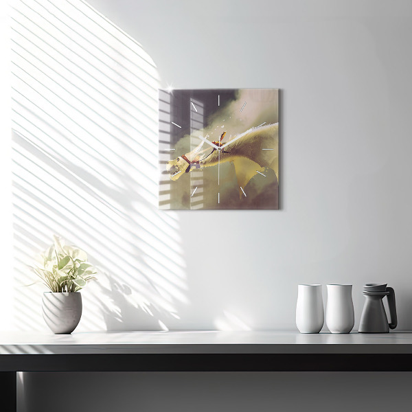 Kwadratowy zegar Ilustracja Smoczego Jeźdźca