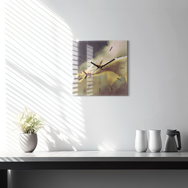 Kwadratowy zegar Ilustracja Smoczego Jeźdźca