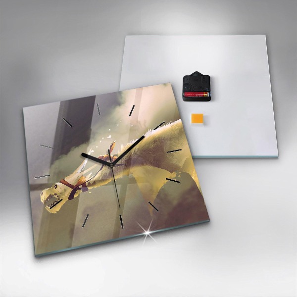 Kwadratowy zegar Ilustracja Smoczego Jeźdźca