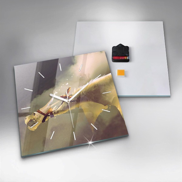 Kwadratowy zegar Ilustracja Smoczego Jeźdźca