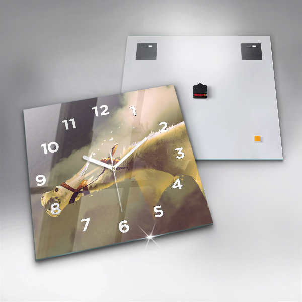 Kwadratowy zegar Ilustracja Smoczego Jeźdźca