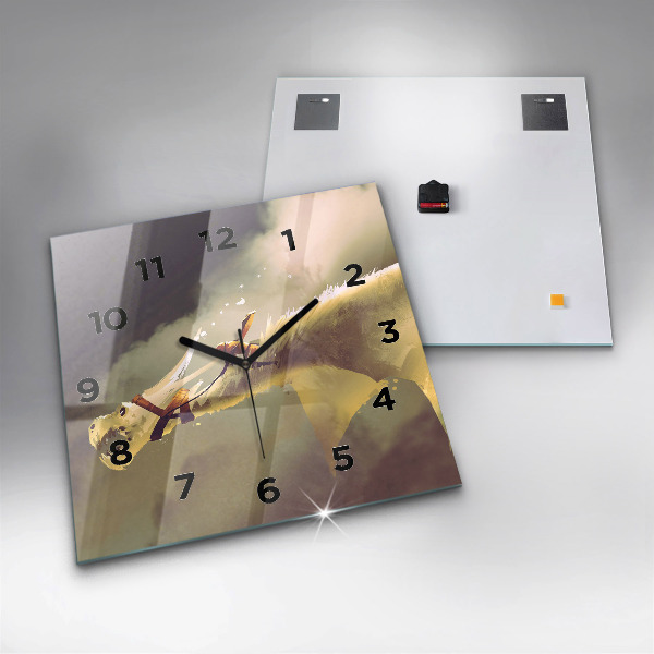 Kwadratowy zegar Ilustracja Smoczego Jeźdźca