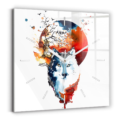 Kwadratowy zegar Wilk i Pełnia