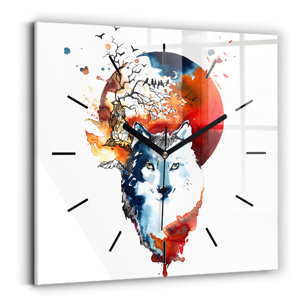 Kwadratowy zegar Wilk i Pełnia