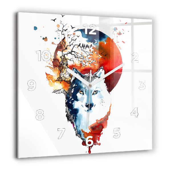 Kwadratowy zegar Wilk i Pełnia