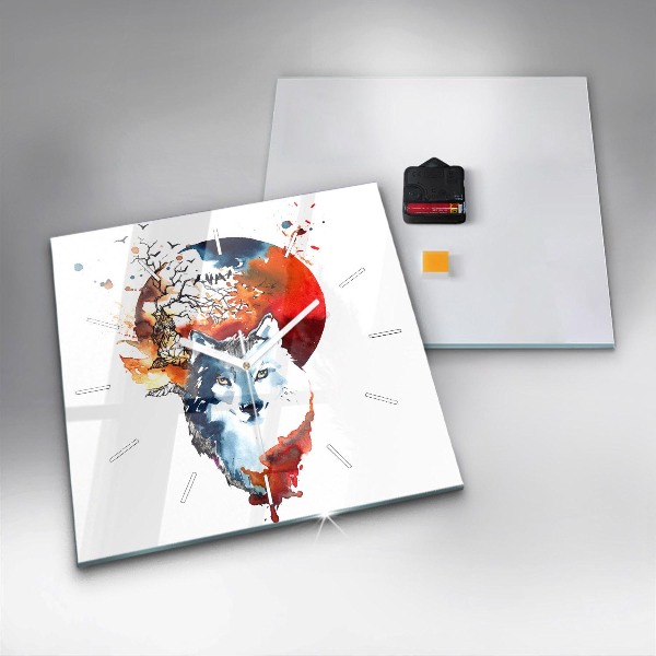 Kwadratowy zegar Wilk i Pełnia