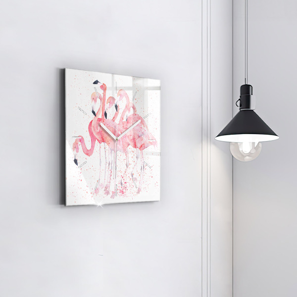 Kwadratowy zegar Grono Flamingów