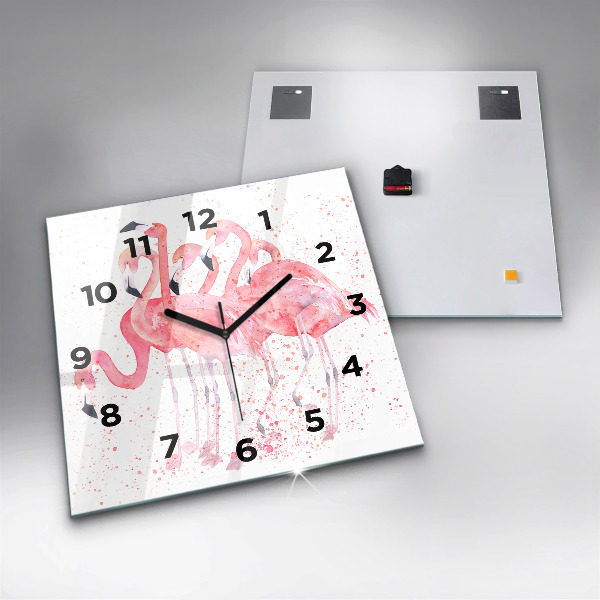 Kwadratowy zegar Grono Flamingów